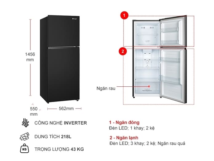 Tủ lạnh nhỏ 2 ngăn: Giải pháp tiện ích cho không gian nhỏ