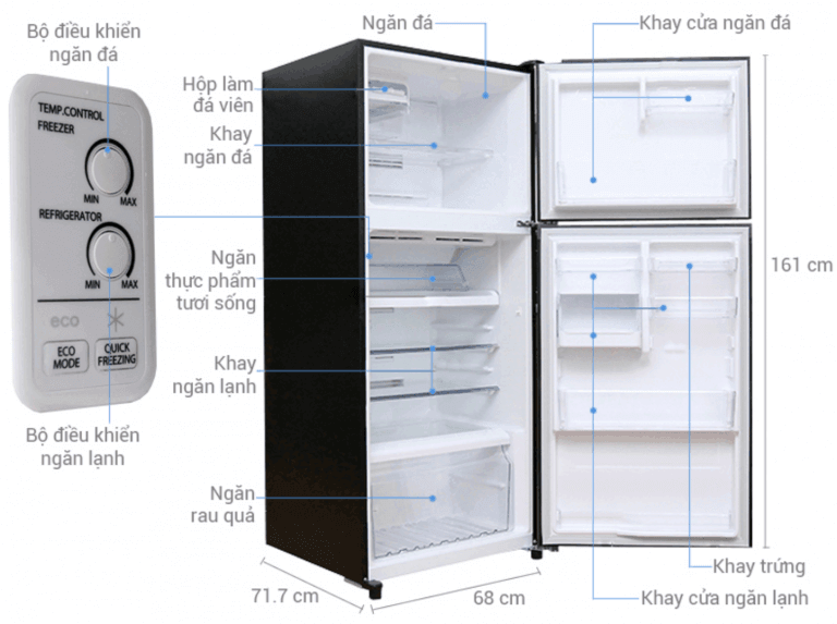 Những kích thước tủ lạnh 1 cánh hướng dẫn chọn lựa phù hợp