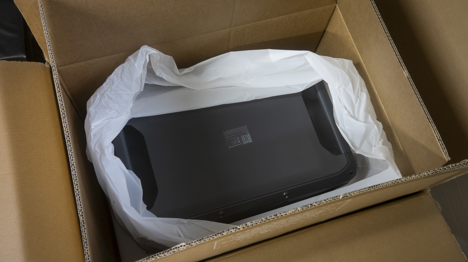 Bluetti Apex 300 as it arrives in shipping box.