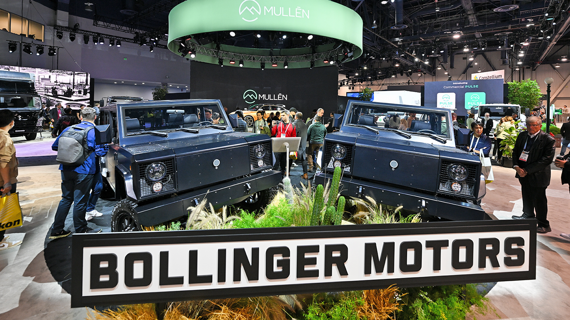 LAS VEGAS, NEVADA - JANUARY 10: A view of Bollinger Motors booth at CES 2024, the world's largest annual consumer technology trade on January 10, 2024 at the Las Vegas Convention Center in Las Vegas, Nevada, United States. (Photo by Tayfun Coskun/Anadolu via Getty Images)