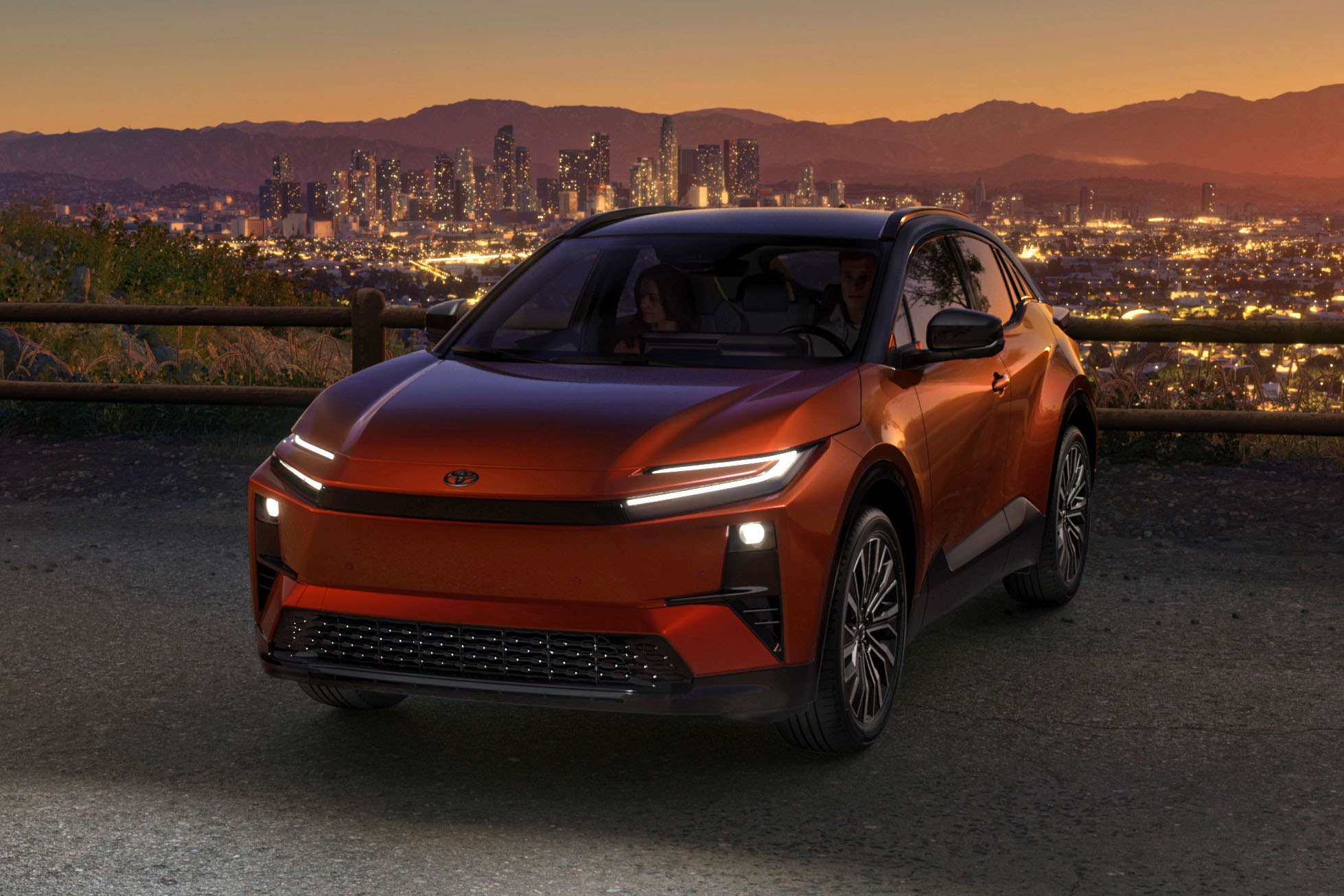 2026 Toyota C-HR rear front quarter view.