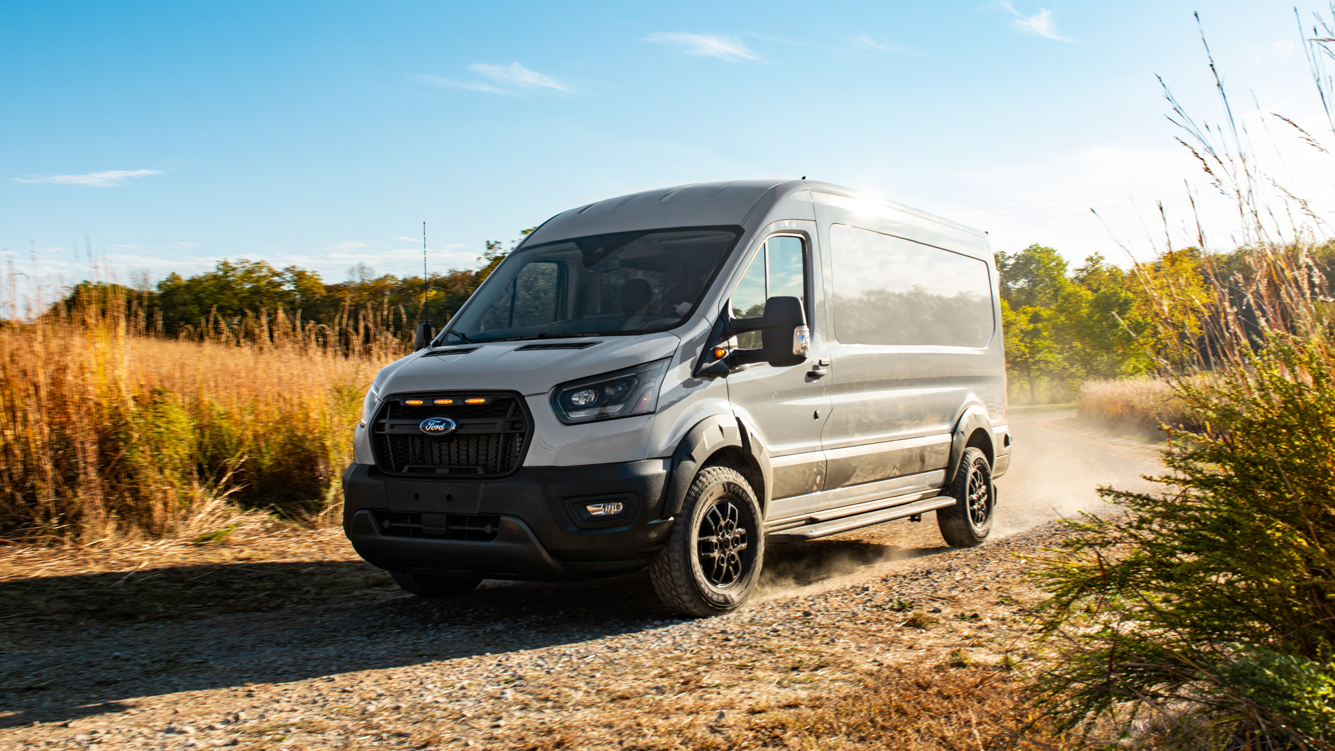 Ford Transit Trail driving off-road.