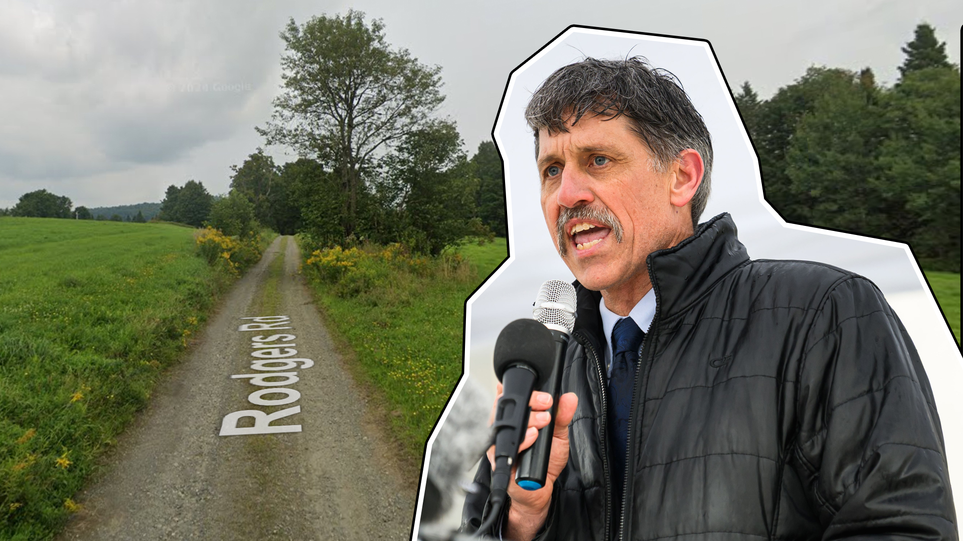 john-rodgers-vt-glover-road2-1 VT Lt. Governor John Rodgers and the road he's trying to seize part of.