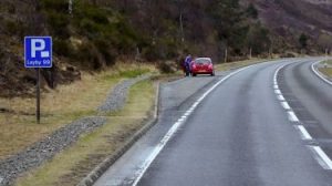 Lay-by 99 on the A9, southbound, in the Scottish Highlands