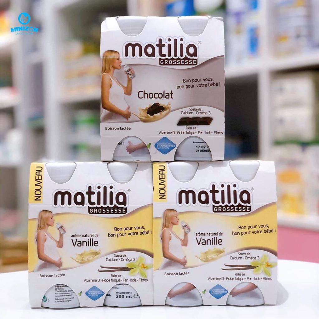Lốc 4 Chai Sữa Bầu Matilia Pháp (chai 200ml) Đủ Vị Giá Tốt