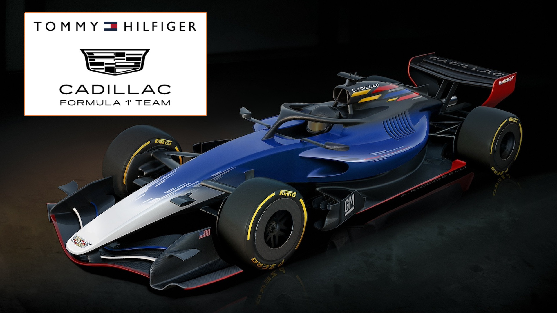 cadillac-formula-1-team1-1 Cadillac F1 Car Rendering With Tommy Hilfiger partnership logo superimposed.