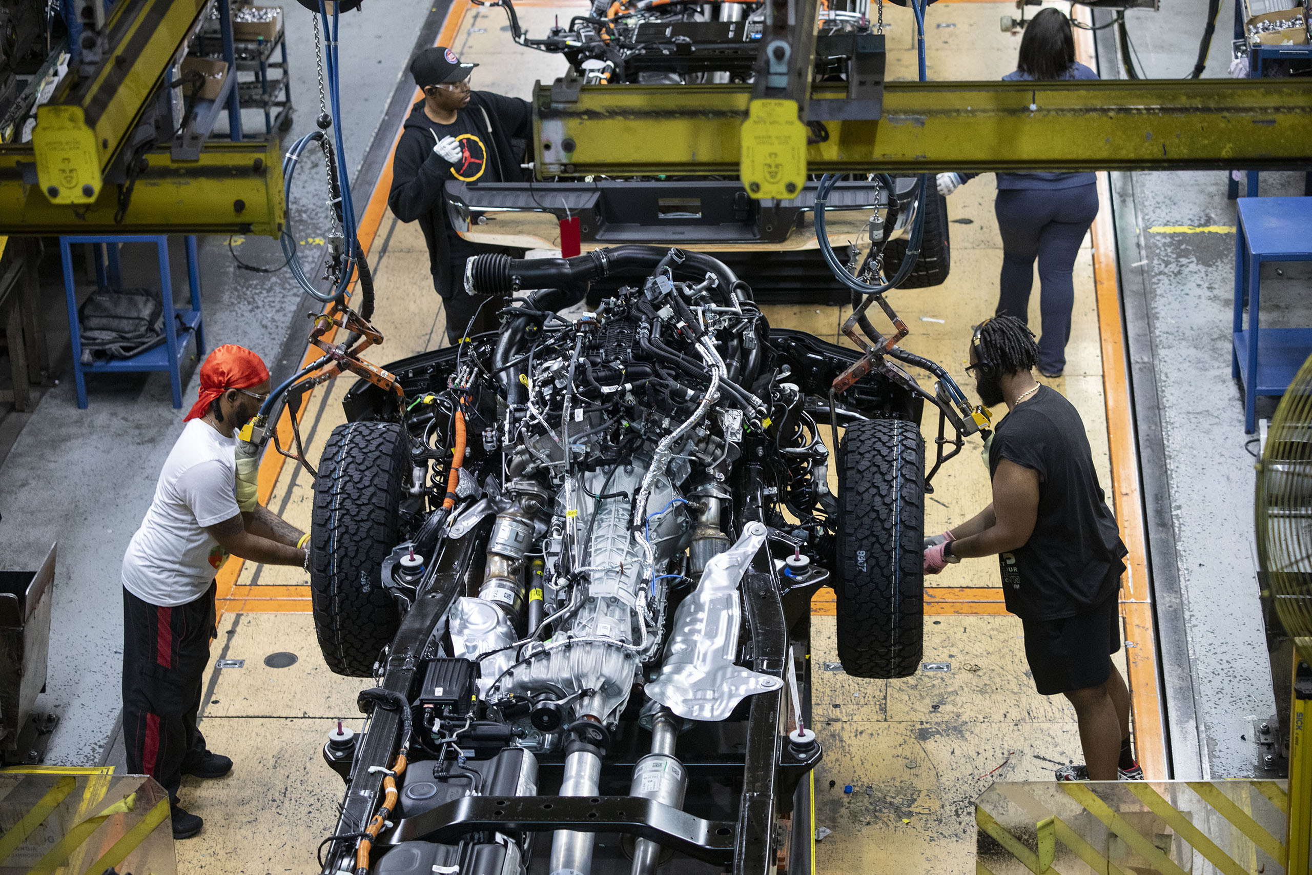 gettyimages-2147059062-copy DEARBORN, MICHIGAN - APRIL 11: The new Ford F-150 truck goes through the assembly line at the Ford Dearborn Plant on April 11, 2024 in Dearborn, Michigan. Both the new F-150 and the all-new Ford Ranger trucks were launched today at a celebratory event at the Dearborn plant. (Photo by Bill Pugliano/Getty Images)