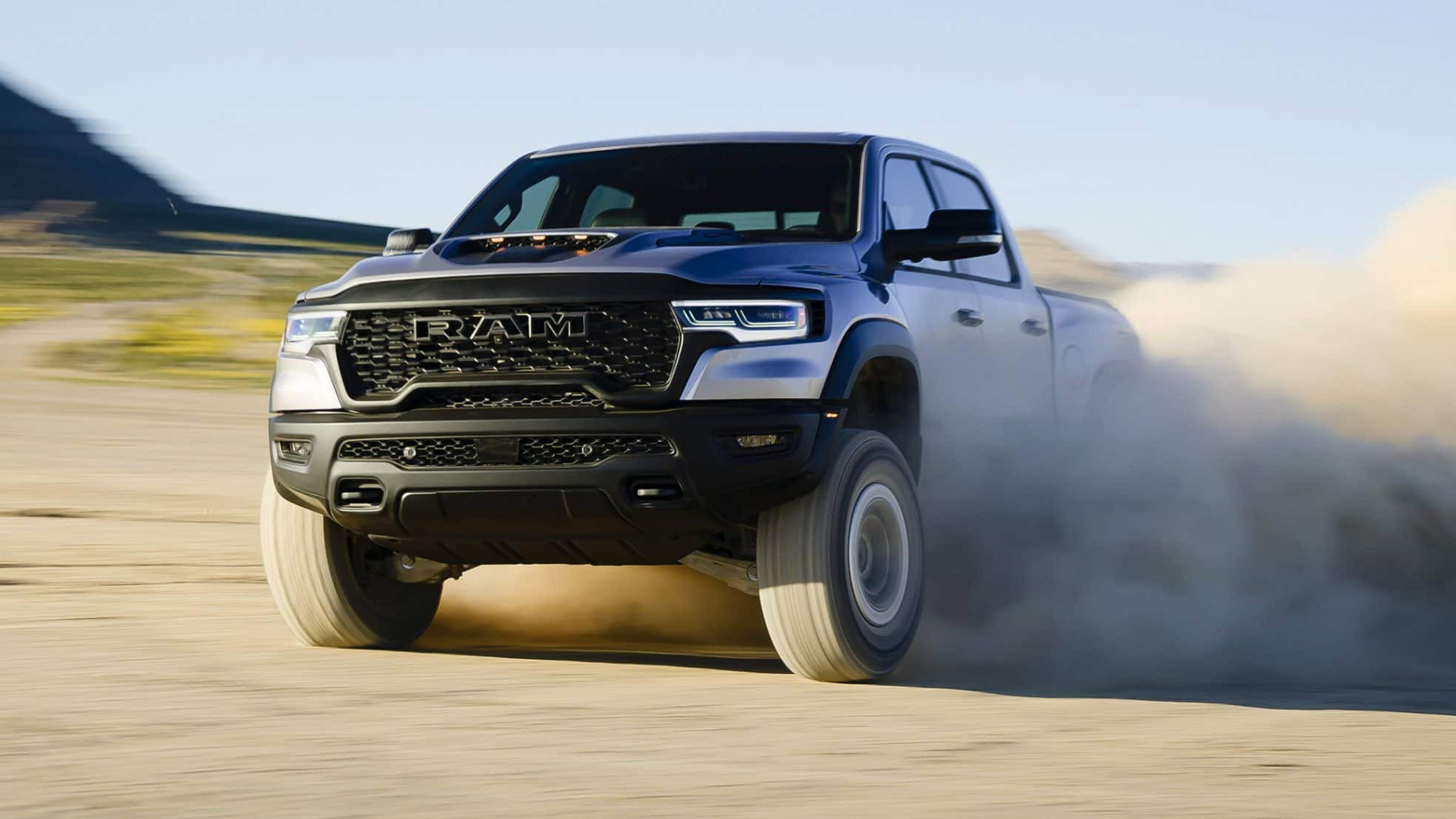 hemi-rho-hero-1-1 A Ram RHO slides through the desert.
