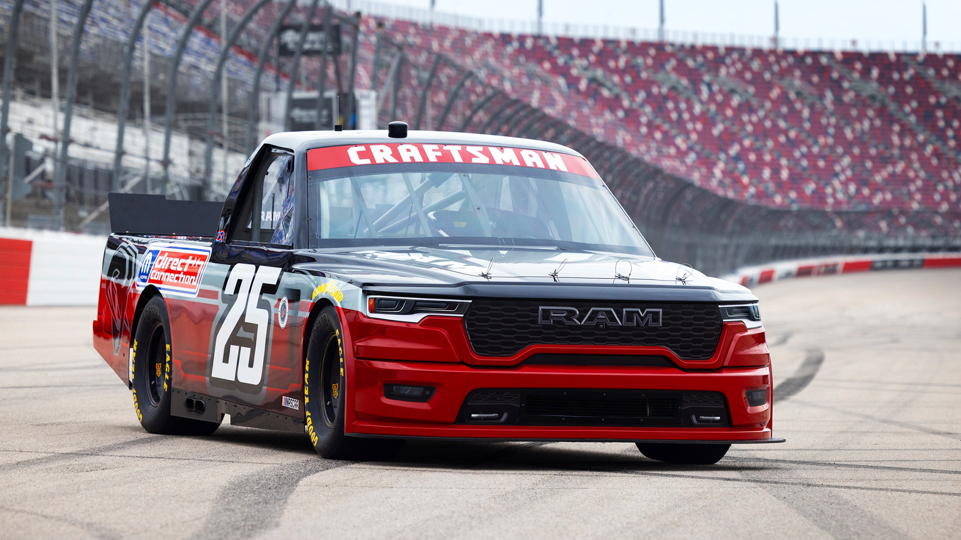Ram 1500 NASCAR Concept sits on track.