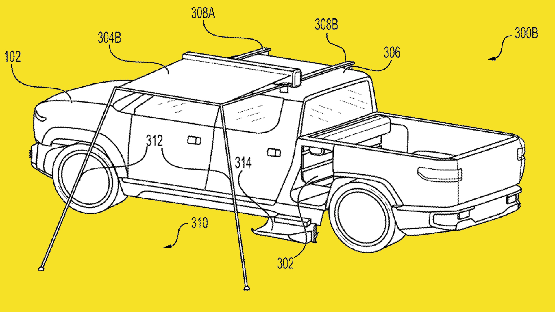 rivian-r1t-awning-concept-1 Rivian R1T with an awning that can be used as a tonneau cover.