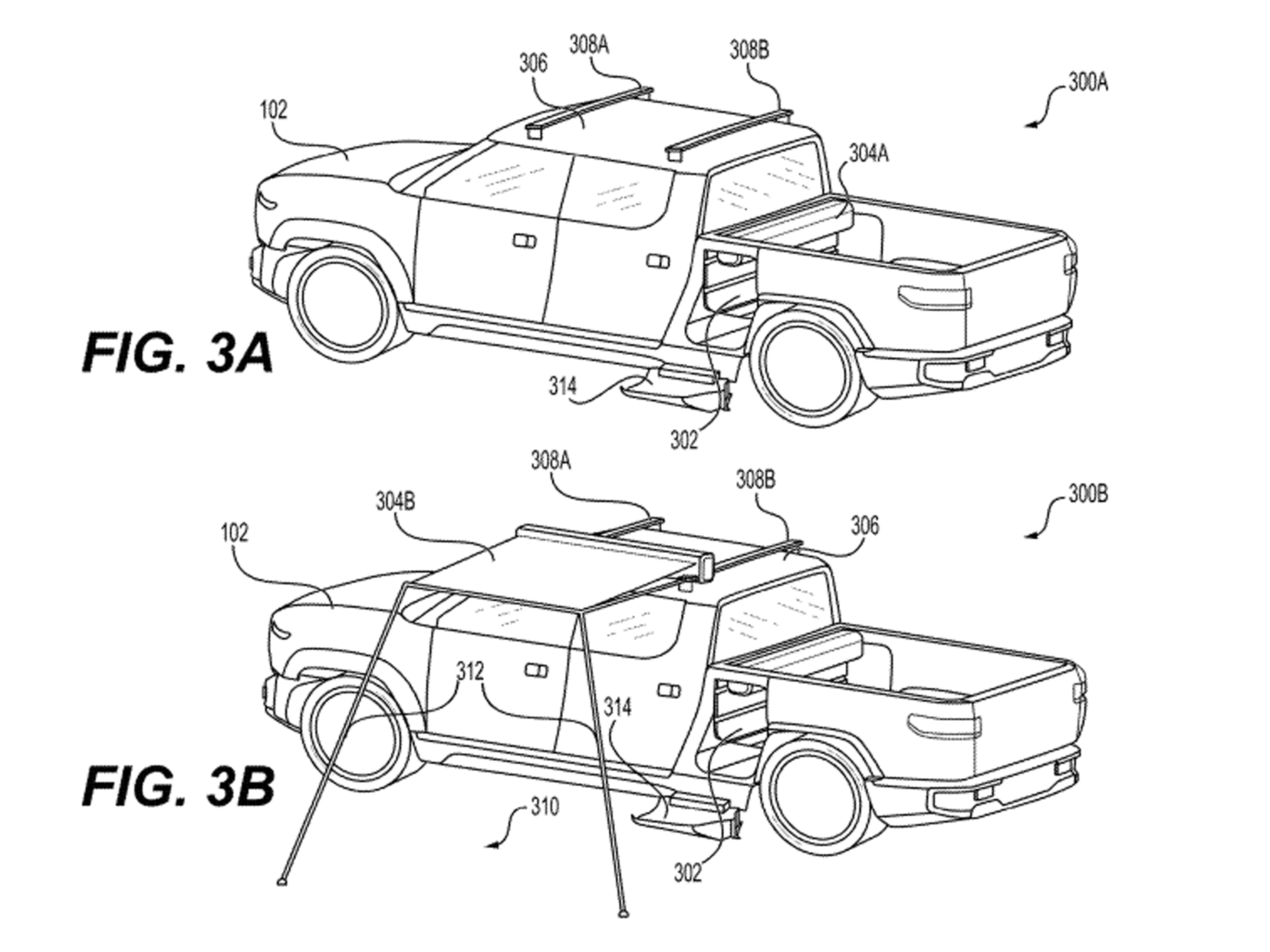 rt1 Rivian patent for a multi-function tonneau cover.
