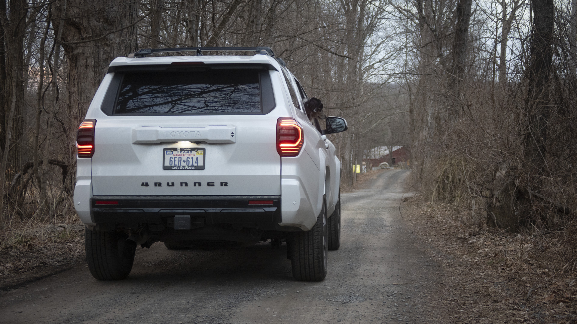 toyota-4runner-6g-thedrive-img_8012 2025 Toyota 4Runner headed down a dirt road.