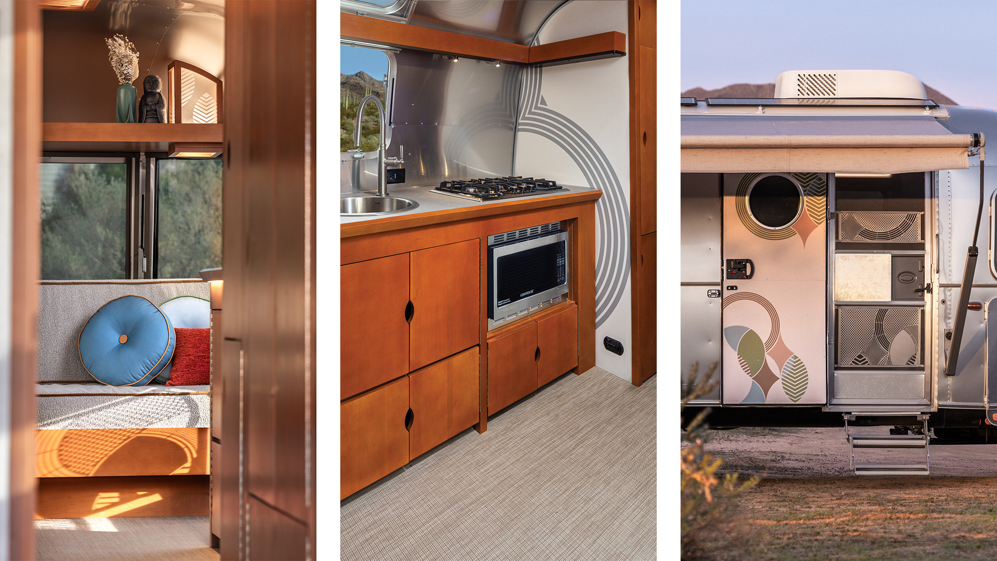 u7 Airstream Frank Lloyd Wright interior images.